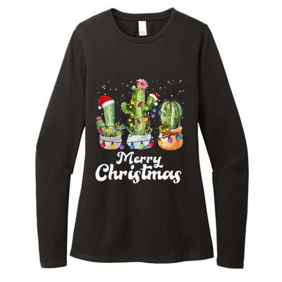 Cactus Christmas Pj Costume Design Party Plant Lovers Womens CVC Long Sleeve Shirt