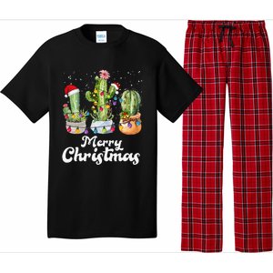 Cactus Christmas Pj Costume Design Party Plant Lovers Pajama Set