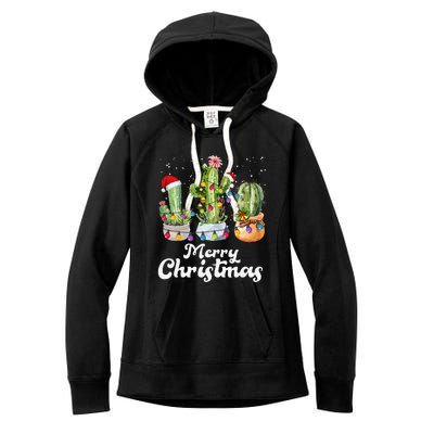 Cactus Christmas Pj Costume Design Party Plant Lovers Women's Fleece Hoodie