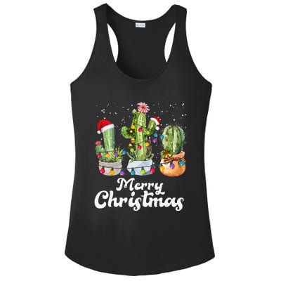 Cactus Christmas Pj Costume Design Party Plant Lovers Ladies PosiCharge Competitor Racerback Tank