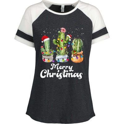 Cactus Christmas Pj Costume Design Party Plant Lovers Enza Ladies Jersey Colorblock Tee