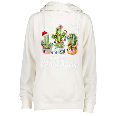 Cactus Christmas Pj Costume Design Party Plant Lovers Womens Funnel Neck Pullover Hood