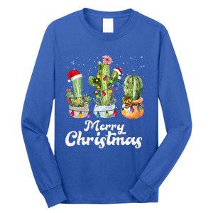 Cactus Christmas Pj Costume Design Party Plant Lovers Long Sleeve Shirt