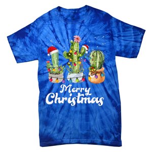 Cactus Christmas Pj Costume Design Party Plant Lovers Tie-Dye T-Shirt