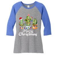 Cactus Christmas Pj Costume Design Party Plant Lovers Women's Tri-Blend 3/4-Sleeve Raglan Shirt