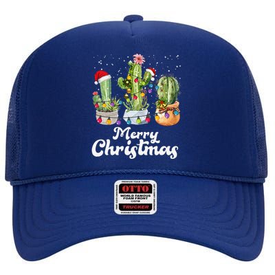 Cactus Christmas Pj Costume Design Party Plant Lovers High Crown Mesh Back Trucker Hat