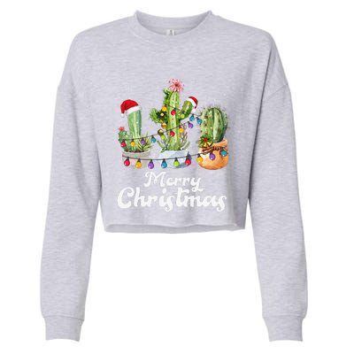 Cactus Christmas Pj Costume Design Party Plant Lovers Cropped Pullover Crew