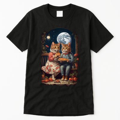 Cottagecore Cats Pizza Tall T-Shirt