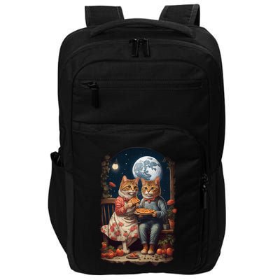 Cottagecore Cats Pizza Impact Tech Backpack
