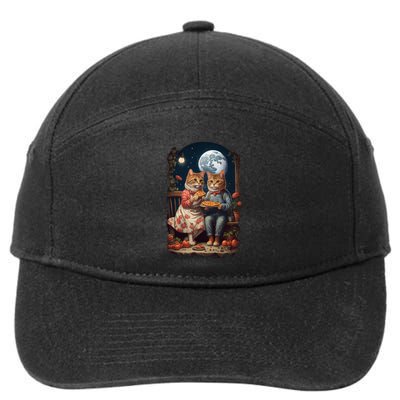 Cottagecore Cats Pizza 7-Panel Snapback Hat