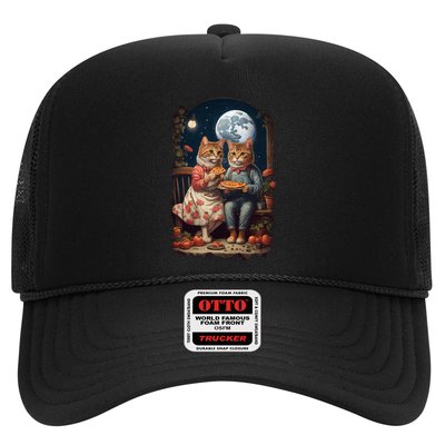 Cottagecore Cats Pizza Trucker Hat