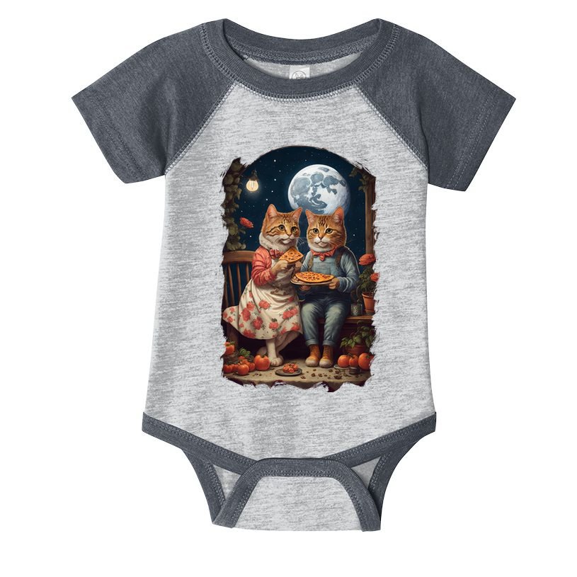 Cottagecore Cats Pizza Infant Baby Jersey Bodysuit