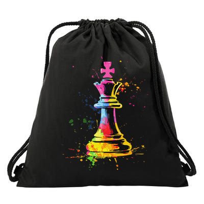 Colorful Chess Piece Chess Player Drawstring Bag