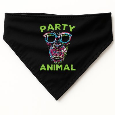 Cute Chimpanzee Party Animal Lover Colorful Monkey USA-Made Doggie Bandana