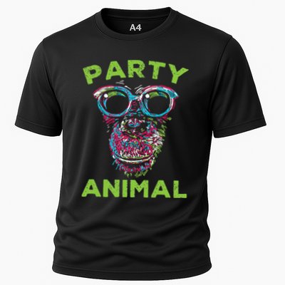 Cute Chimpanzee Party Animal Lover Colorful Monkey Performance Shirt
