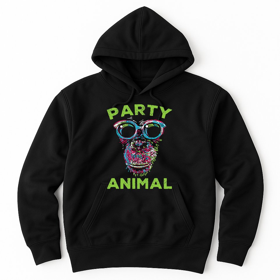 Cute Chimpanzee Party Animal Lover Colorful Monkey Hoodie