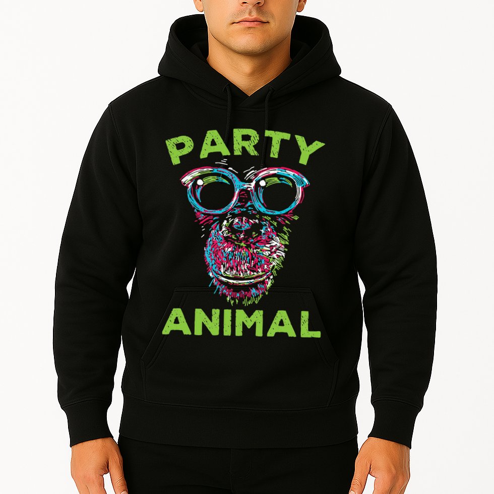 Cute Chimpanzee Party Animal Lover Colorful Monkey Hoodie