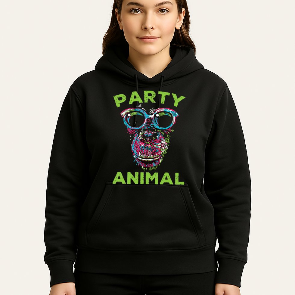 Cute Chimpanzee Party Animal Lover Colorful Monkey Hoodie