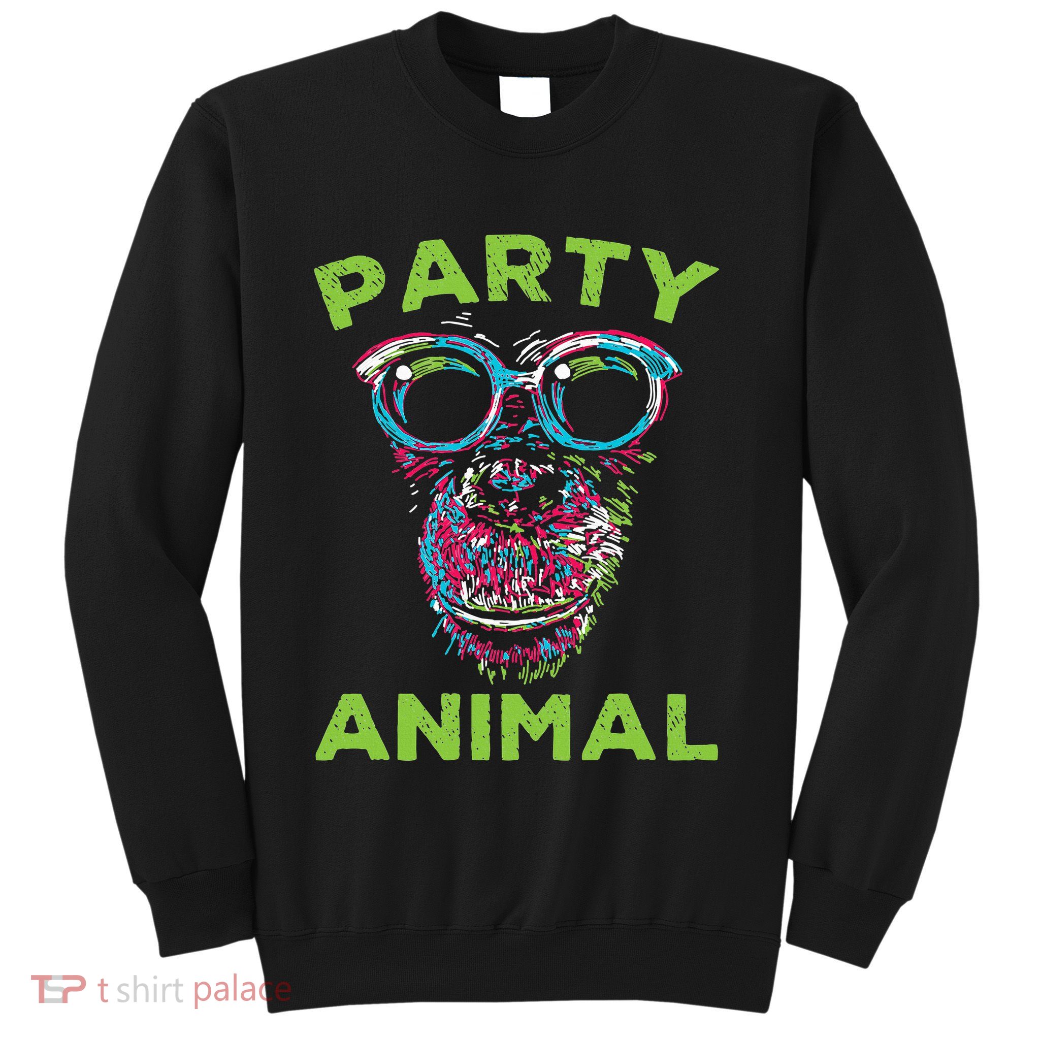 Cute Chimpanzee Party Animal Lover Colorful Monkey Sweatshirt