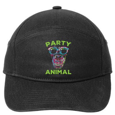 Cute Chimpanzee Party Animal Lover Colorful Monkey 7-Panel Snapback Hat