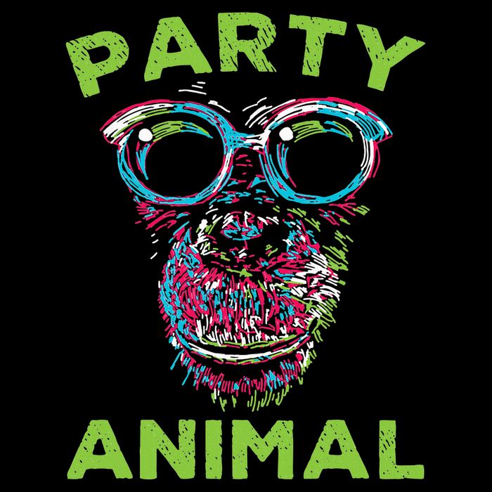 Cute Chimpanzee Party Animal Lover Colorful Monkey Flat Bill Trucker Hat