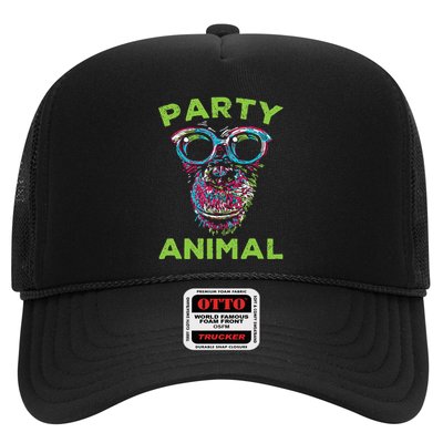 Cute Chimpanzee Party Animal Lover Colorful Monkey Trucker Hat