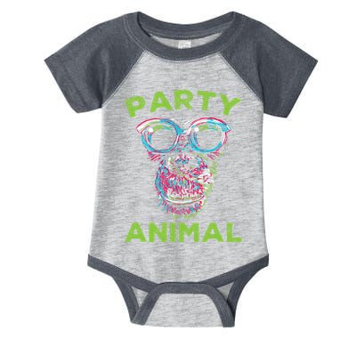 Cute Chimpanzee Party Animal Lover Colorful Monkey Infant Baby Jersey Bodysuit