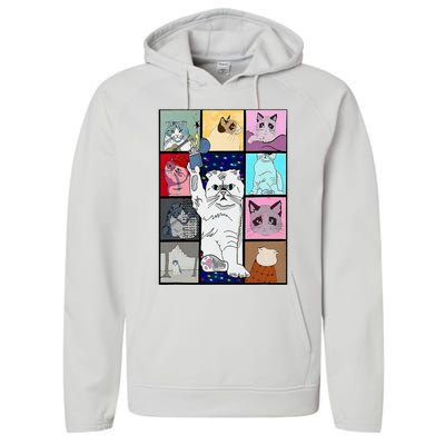 Cute Cat Purring In My Lap Cause It Loves Me Cat Lover Performance Fleece Hoodie