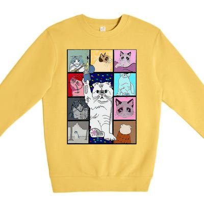 Cute Cat Purring In My Lap Cause It Loves Me Cat Lover Premium Crewneck Sweatshirt