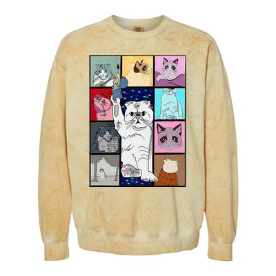 Cute Cat Purring In My Lap Cause It Loves Me Cat Lover Colorblast Crewneck Sweatshirt