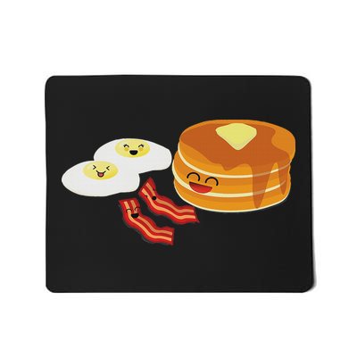 Cute Cartoon Pancake Eggs And Bacon For Breakfast Mousepad