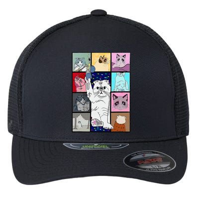 Cute Cat Purring In My Lap Cause It Loves Me Cat Lover Flexfit Unipanel Trucker Cap