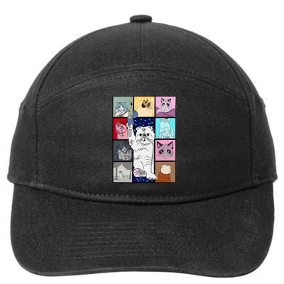 Cute Cat Purring In My Lap Cause It Loves Me Cat Lover 7-Panel Snapback Hat