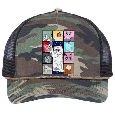 Cute Cat Purring In My Lap Cause It Loves Me Cat Lover Retro Rope Trucker Hat Cap