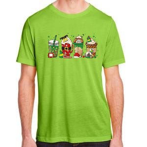 Christmas Coffee Peppermint Iced Latte Snowmen Hot Cocoa Adult ChromaSoft Performance T-Shirt