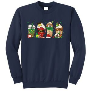 Christmas Coffee Peppermint Iced Latte Snowmen Hot Cocoa Sweatshirt