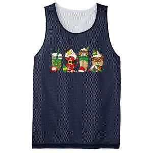 Christmas Coffee Peppermint Iced Latte Snowmen Hot Cocoa Mesh Reversible Basketball Jersey Tank