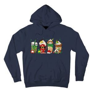 Christmas Coffee Peppermint Iced Latte Snowmen Hot Cocoa Tall Hoodie