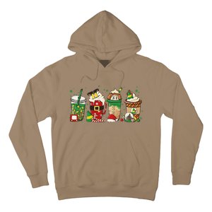 Christmas Coffee Peppermint Iced Latte Snowmen Hot Cocoa Hoodie