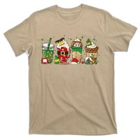 Christmas Coffee Peppermint Iced Latte Snowmen Hot Cocoa T-Shirt