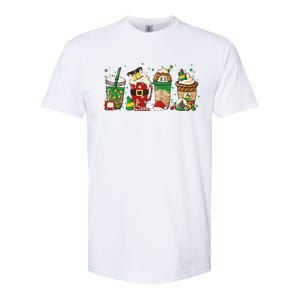 Christmas Coffee Peppermint Iced Latte Snowmen Hot Cocoa Softstyle CVC T-Shirt