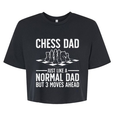 Cool Chess Player Art Dad Knight Chess Lovers Pieces Bella+Canvas Jersey Crop Tee