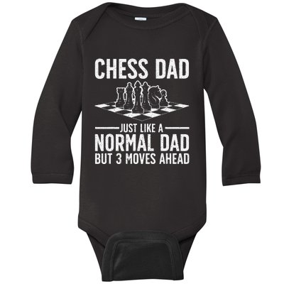 Cool Chess Player Art Dad Knight Chess Lovers Pieces Baby Long Sleeve Bodysuit