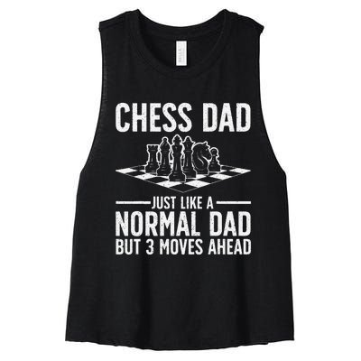 Cool Chess Player Art Dad Knight Chess Lovers Pieces Women's Racerback Cropped Tank