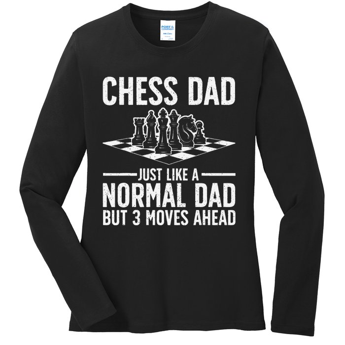 Cool Chess Player Art Dad Knight Chess Lovers Pieces Ladies Long Sleeve Shirt