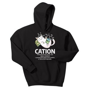 Cation Chemist Pet Cats Animal Chemistry Science Cat Lover Kids Hoodie