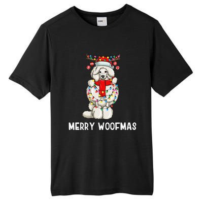 Christmas Cute Poodle Dog Holiday Lights Merry Woofmas Gift Tall Fusion ChromaSoft Performance T-Shirt