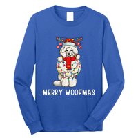 Christmas Cute Poodle Dog Holiday Lights Merry Woofmas Gift Long Sleeve Shirt