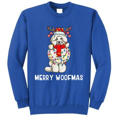 Christmas Cute Poodle Dog Holiday Lights Merry Woofmas Gift Sweatshirt