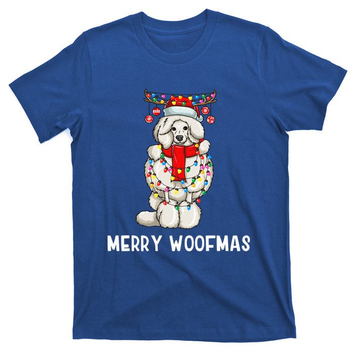 Christmas Cute Poodle Dog Holiday Lights Merry Woofmas Gift T-Shirt